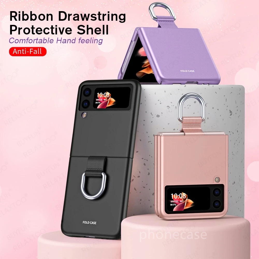 Ốp điện thoại chống sốc có nhẫn đỡ dành cho Samsung Galaxy Z Flip 3 5G Zflip3