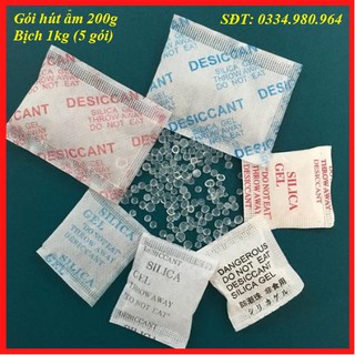 [SỐC] Hạt Hút Ẩm Silicagel 200g Bịch 1kg (5 Gói)