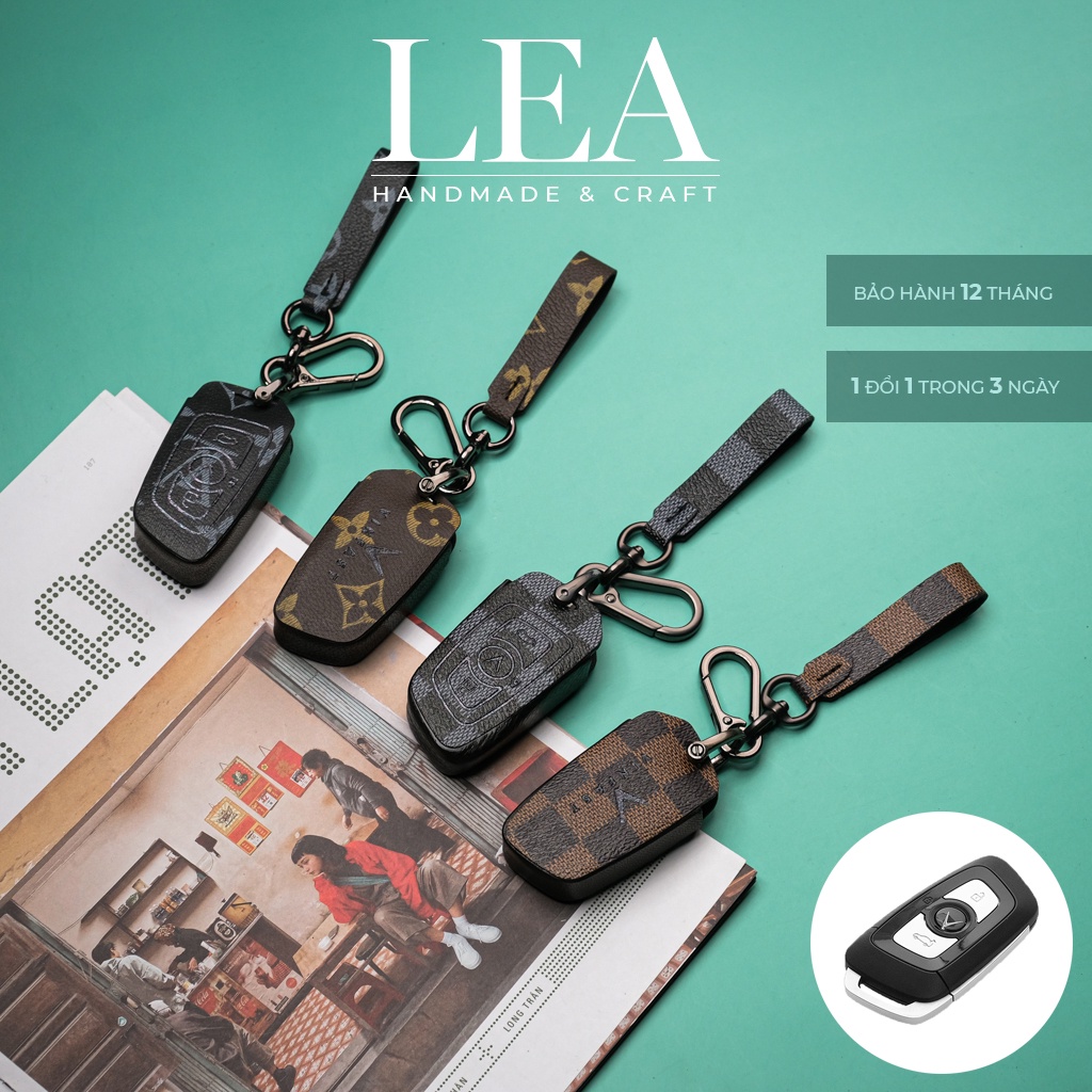 Ốp da bảo vệ chìa khoá Vinfast Lux A Lux SA handmade có tay cầm VLV CD