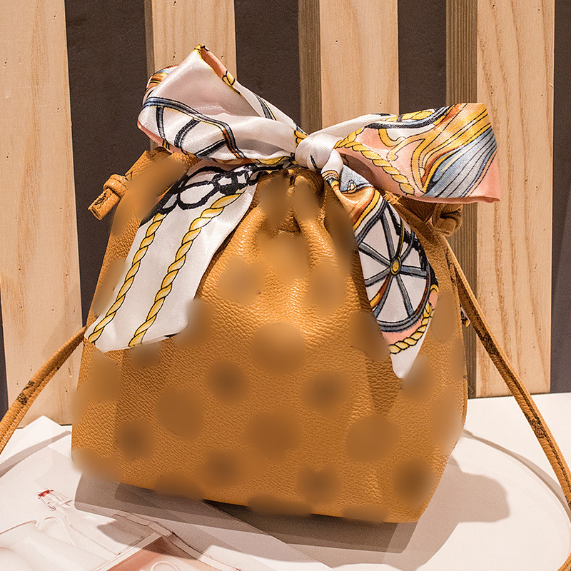 Túi dây rút bằng da PU màu trơn thời trang Hàn Quốc