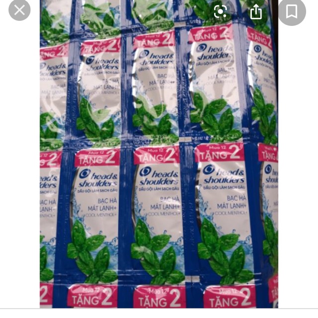 Combo 5 dây  Dầu gội Head Shoulders mát lạnh bạc hà