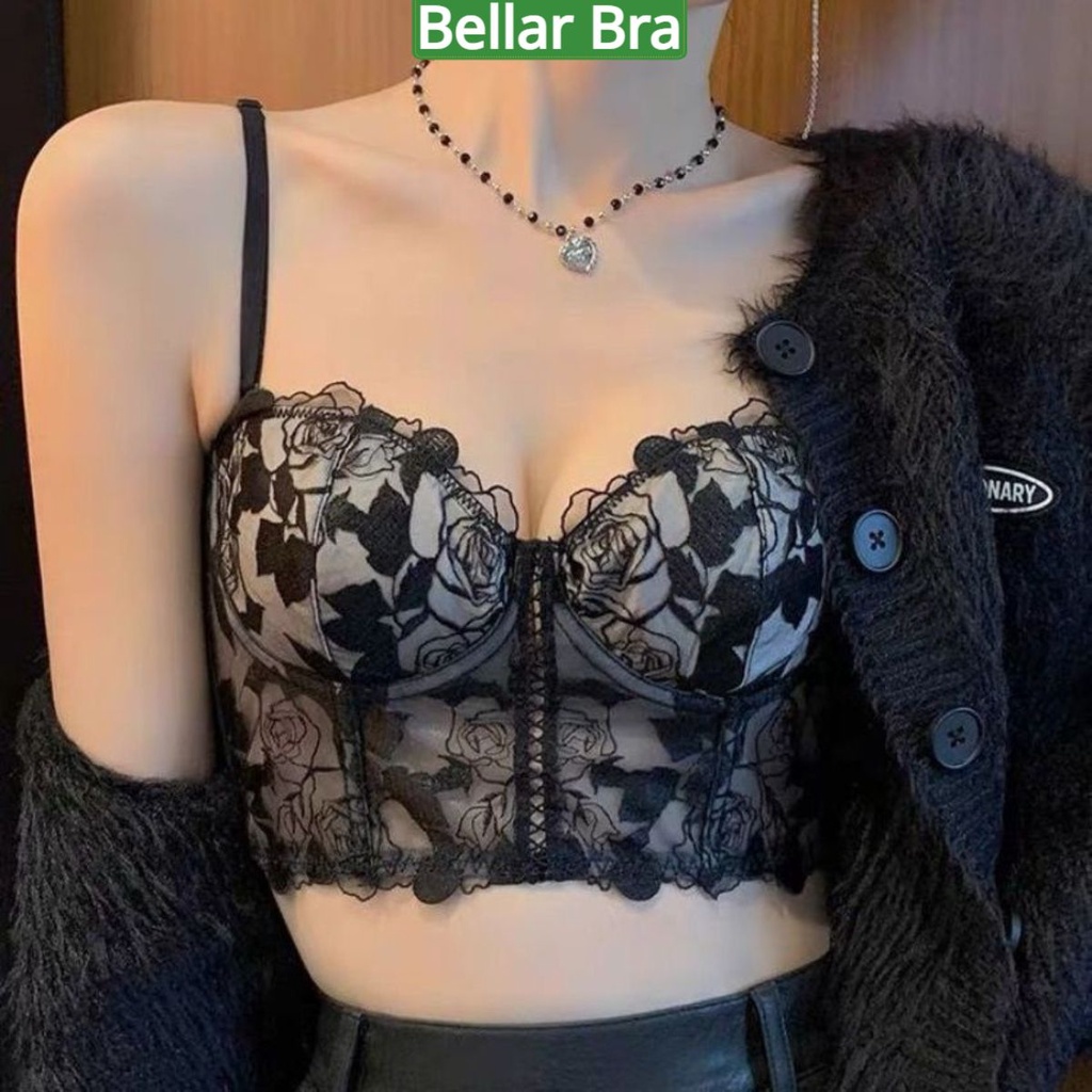 Áo Bra Nữ Ren 2 Dây Cao Cấp, bra  kiểu Bralette, Áo Ngực Có Gọng thiết kế sang trọng, hiện đại  A1982