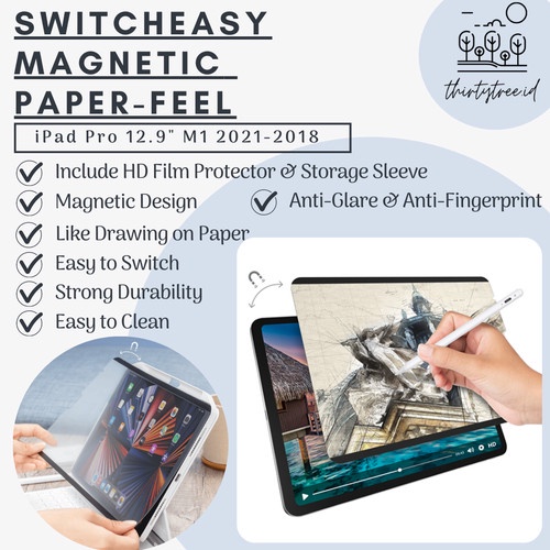 Dán Paperlike nam châm cho IPad 7 / 8 / 9 10.2 inch / Air 3 / Pro 10.5 inch / Mini 6 chính hãng WIWU paper like magnetic