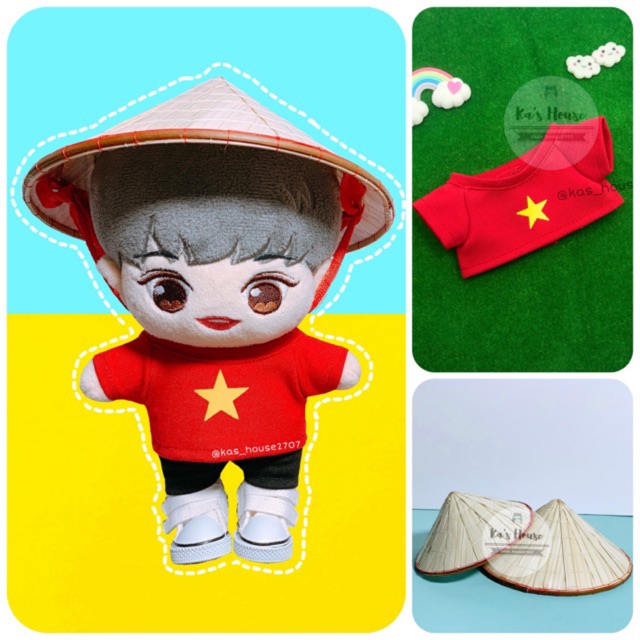 {15cm-20cm} Có sẵn-Áo cờ đỏ sao vàng, nón, outfit doll