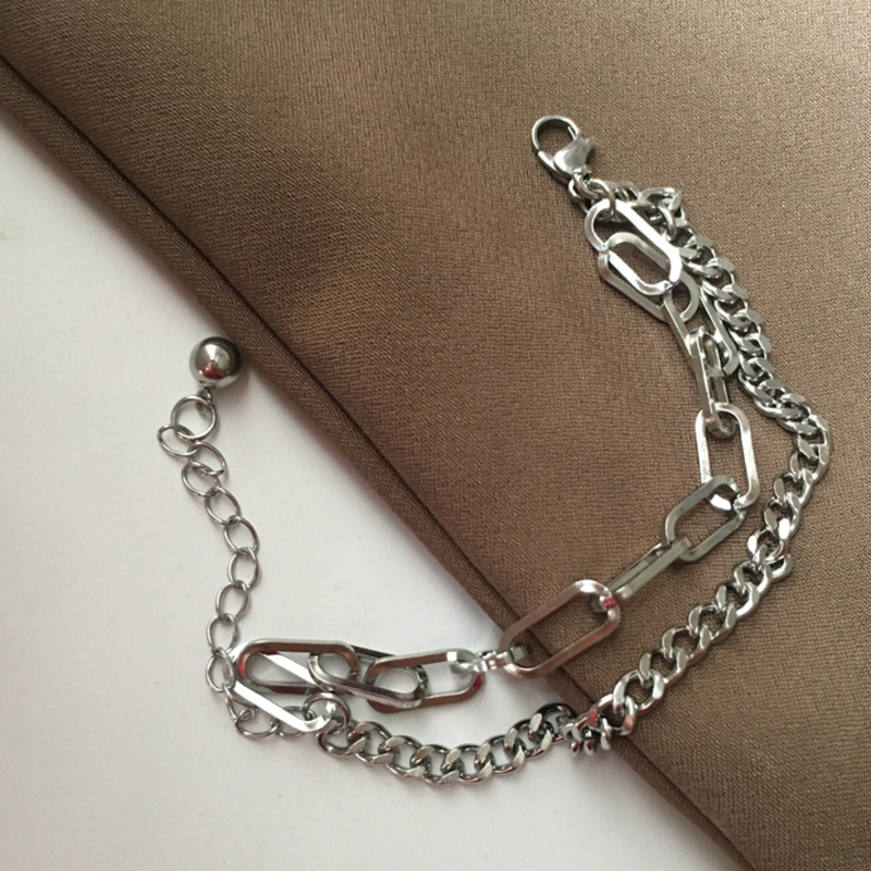 Vòng Tay Kim Loại Thiết Kế Đơn Giản Phong Cách Hip-Hop Độc Đáo