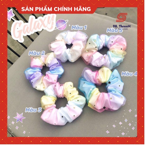Cột tóc Scrunchies Galaxy, dây buộc tóc crunchies cầu vồng ngàn sao - Phụ kiện 98.ThreeH