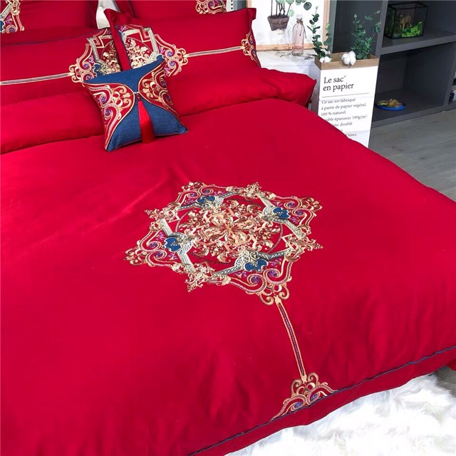 Bộ lụa thêu 6 món hoạ tiết sang chảnh