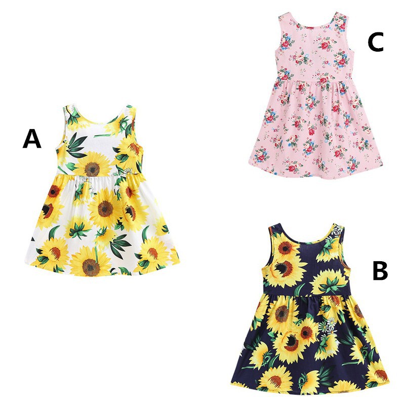 Đầm công chúa in hoa cho bé gái