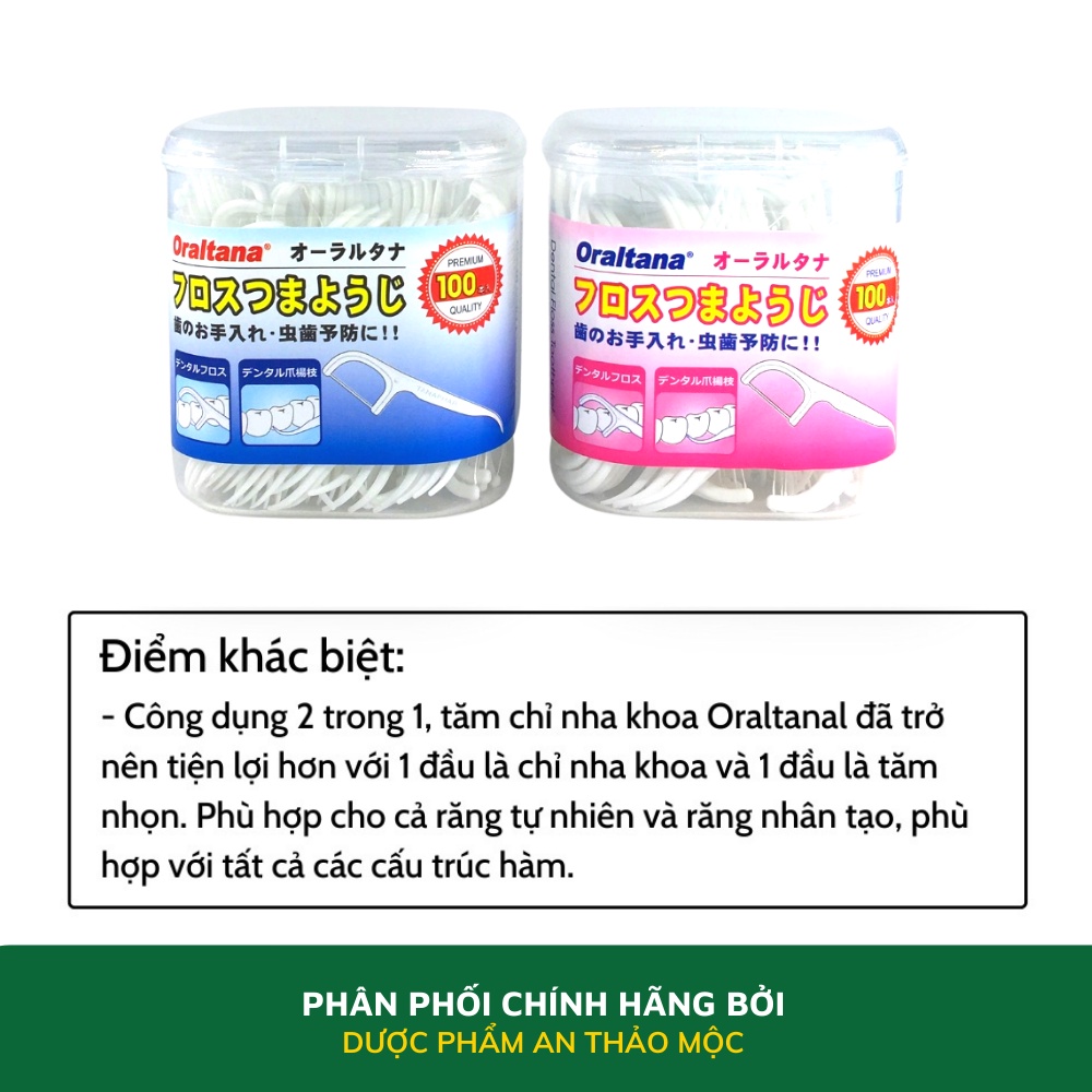 Tăm chỉ nha khoa XK Nhật Tanaphar Oraltana xỉa răng chăm sóc làm sạch răng tiện lợi loại bỏ mảng bám hiệu quả