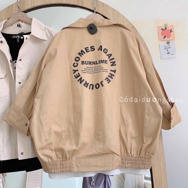 Áo Khoác Blaze Kaki Nữ Túi Hộp In Hình Cúc Bấm Dài Tay | BigBuy360 - bigbuy360.vn