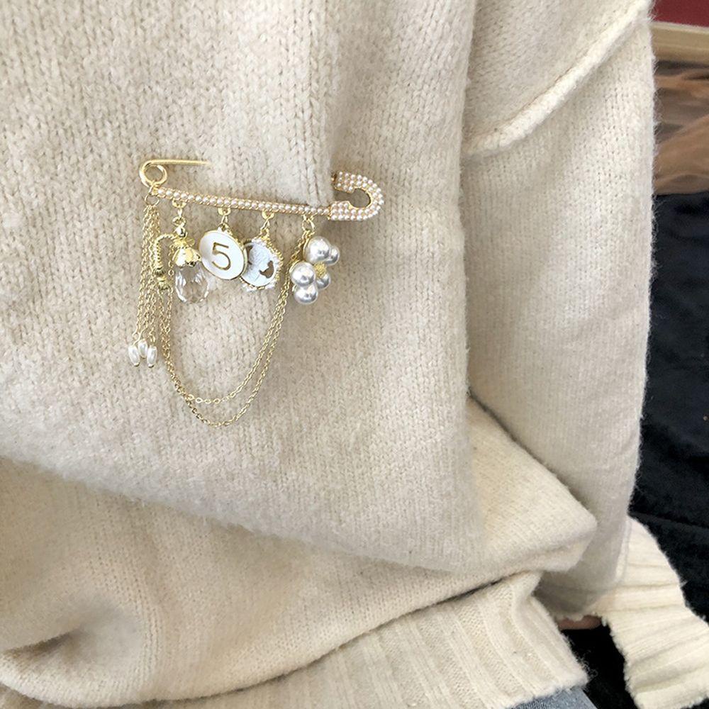 Ghim Cài Áo Phong Cách Vintage Dành Cho Nữ|Ghim Cài Áo Hình Hoa Tráng Men Đính Ngọc Trai Ngọt Ngào