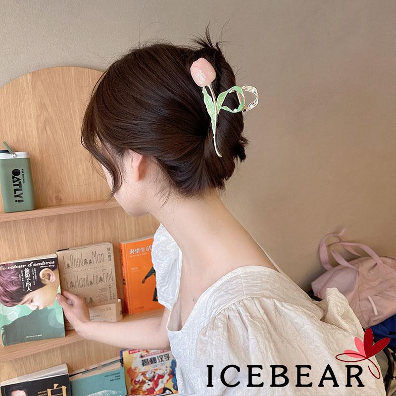 Kẹp Tóc Hình Hoa Tulip Bằng Kim Loại Dễ Thương Cho Nữ