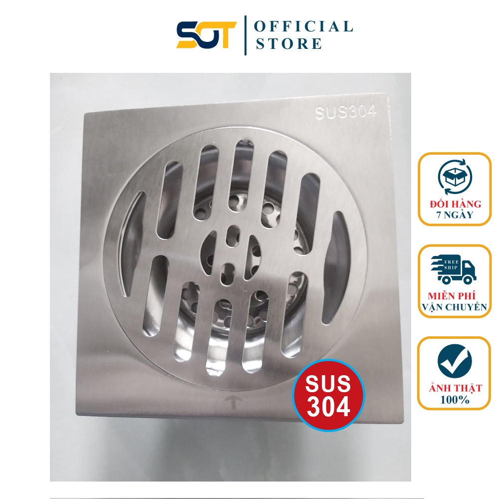 Phễu thoát sàn hố ga lọc rác thoát sàn 12x12cm INOX 304 CHỐNG HÔI, CHỐNG TRÀO NGƯỢC tuyệt đối