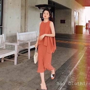 SET BỘ ÁO XOÈ SÁT NÁCH CHÂN VÁY CHỮ A NỮ RẺ ĐẸP (KÈM VIDEO ẢNH THẬT)
