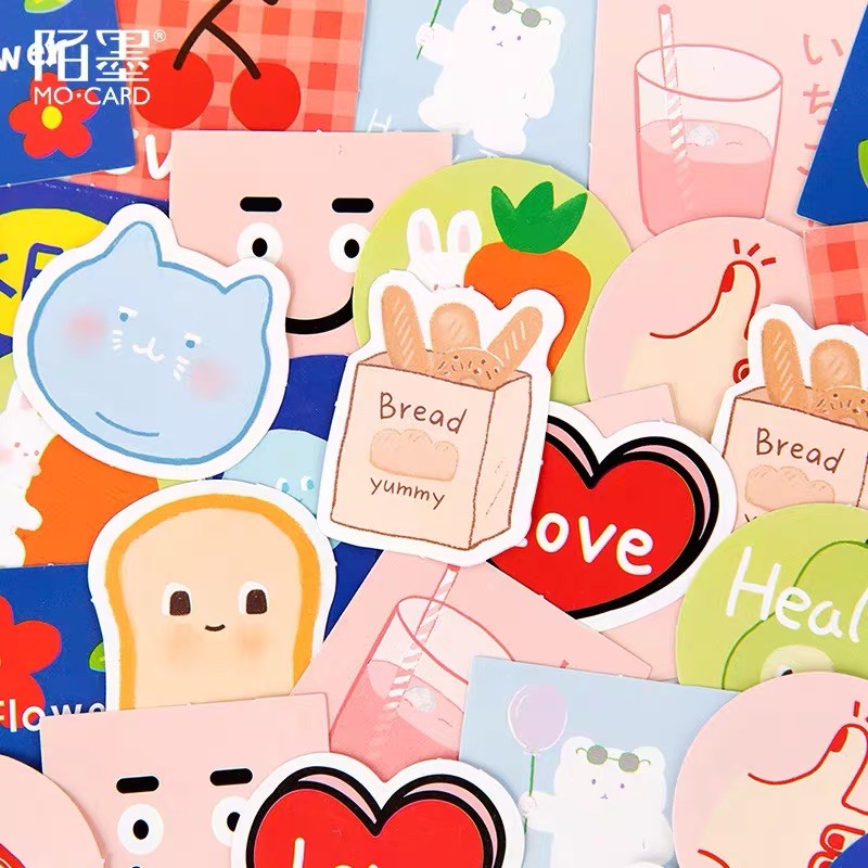 Hộp 45 pcs stickers nhiều chủ đề