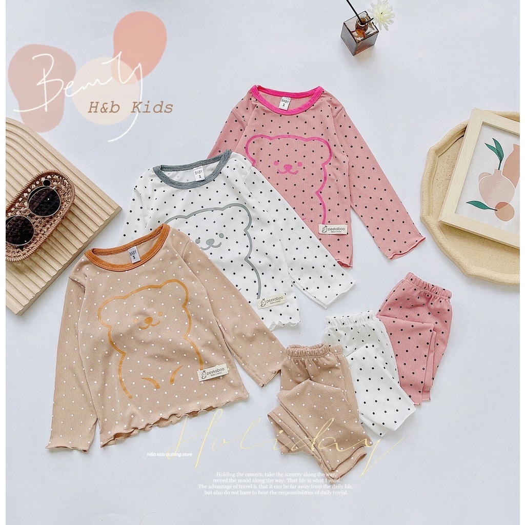 ( 7 - 9kg ) Bộ dài tay tăm lạnh cho bé gái