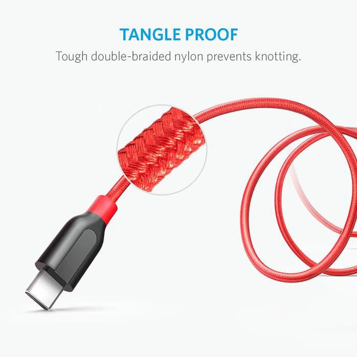 Anker Dây Cáp Sạc Usb C 6ft / 1.8m Red- A8169 Màu Đỏ