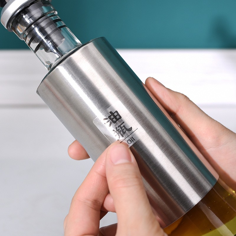 Chai đựng dầu ăn, nước mắm, xì dầu, nước mắm đầu vòi chống tràn 2 dung tích thủy tinh cao cấp CDD01