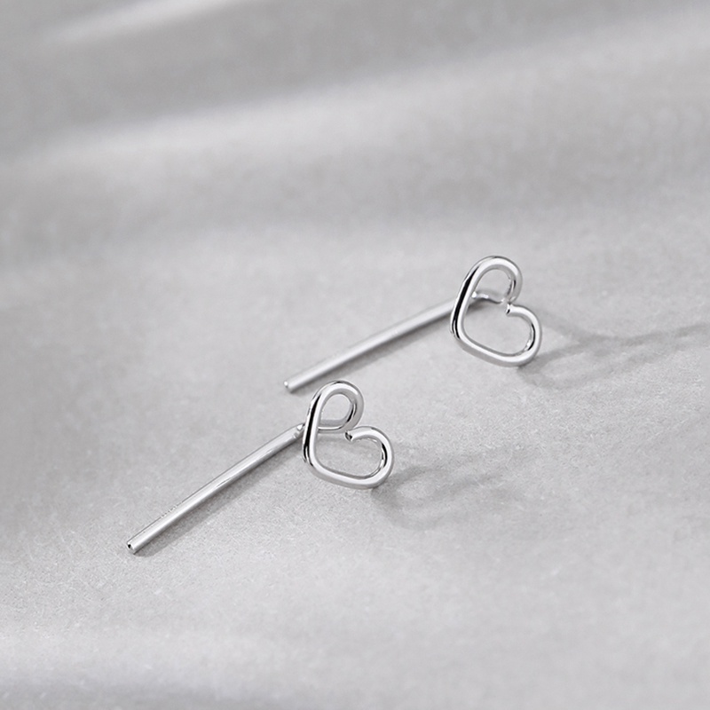 Bông tai bạc hình trái tim độc đáo thời trang dành cho nữ