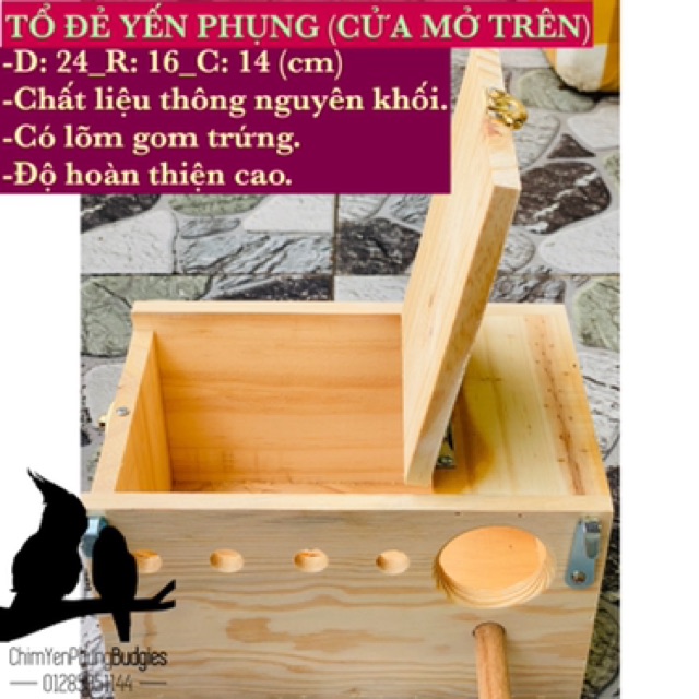 Tổ đẻ cho chim Yến Phụng (có móc treo, cầu đứng)