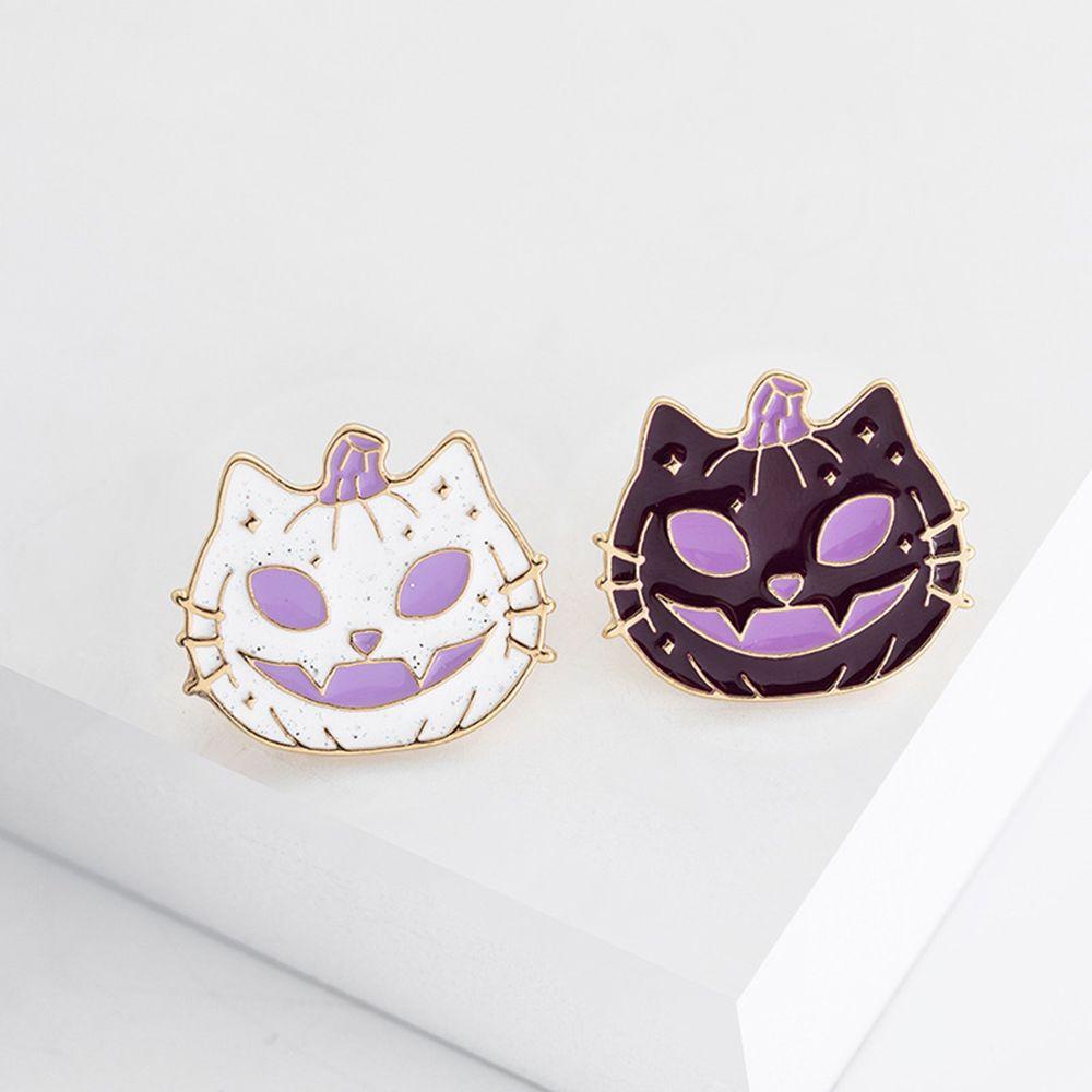 MOILYVN Trâm Cài Áo Kim Loại Hình Mèo Bí Ngô Halloween