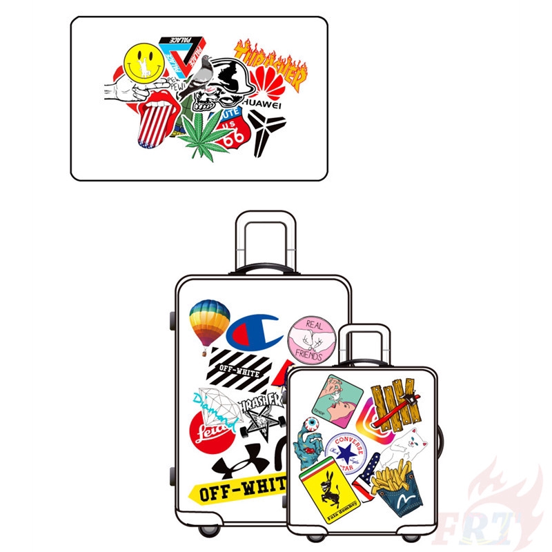 Set 100 hình dán nhãn hiệu thời trang trang trí hành lý/ máy tính/ ván trượt DIY