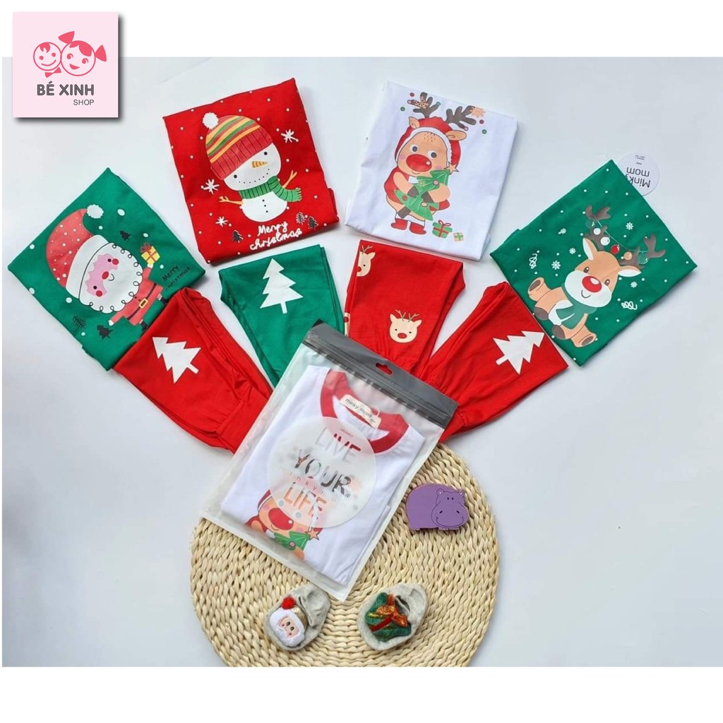 Áo quần bộ đồ noel giáng sinh cho bé trai bé gái Minky Mom [Chuẩn 100% cotton] Quần áo đồ ông già noel giáng sinh trẻ em