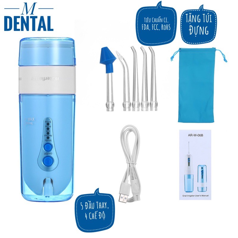 MÁY TĂM NƯỚC WATER FLOSSER IPX7, CAM KẾT CHÍNH HÃNG