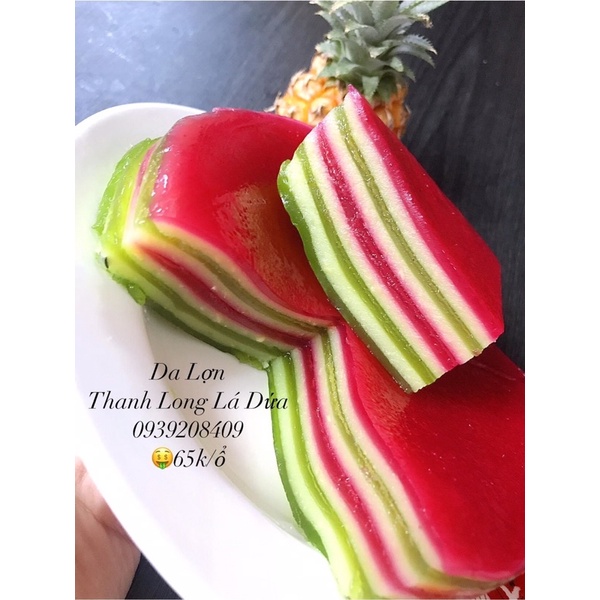 Bánh Da Lợn Đậu Xanh Thanh Long Mix Lá Dứa