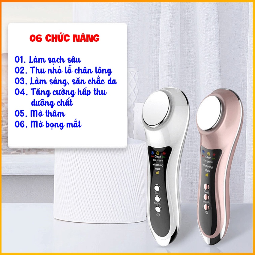 Máy matxa mặt MIANZ 5 trong 1 điện di tinh chất  MIANZ - máy massage ion cầm tay Mianmart