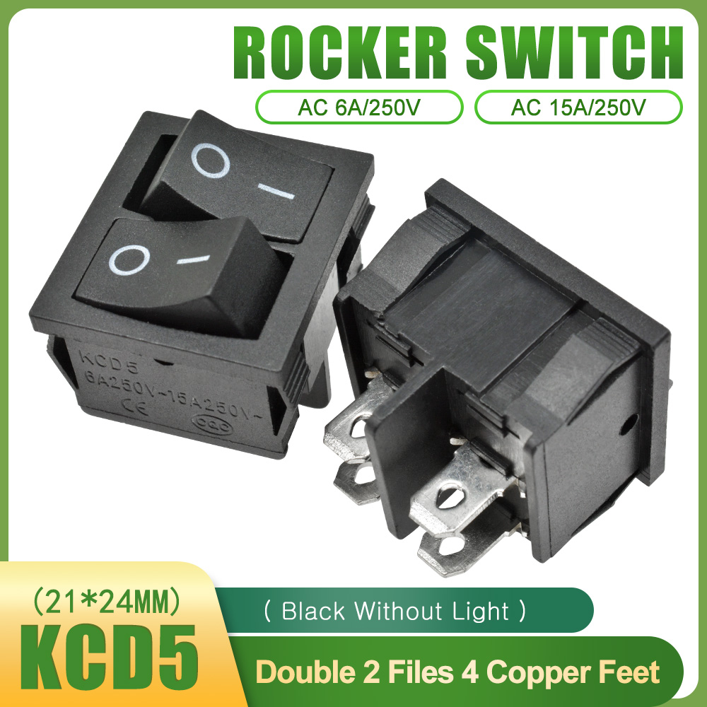 1 Công Tắc Bật / Tắt Kcd5 4pin 6a 250v Ac Màu Đen