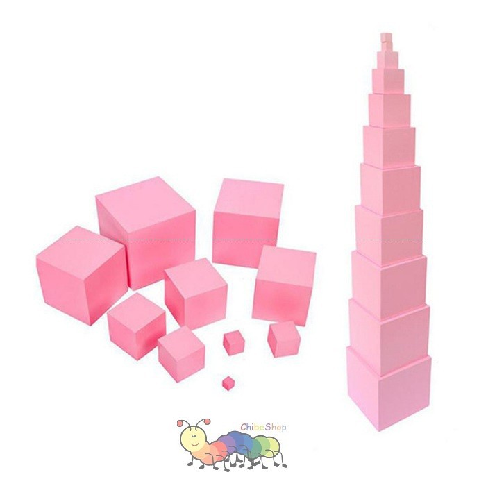 Tháp hồng cỡ to, Pink tower - Giáo cụ montessori