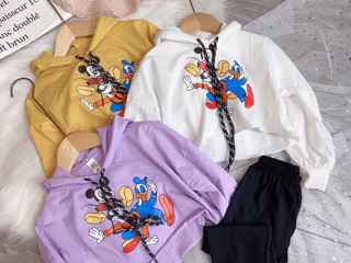 Bộ croptop vịt donal bé gái