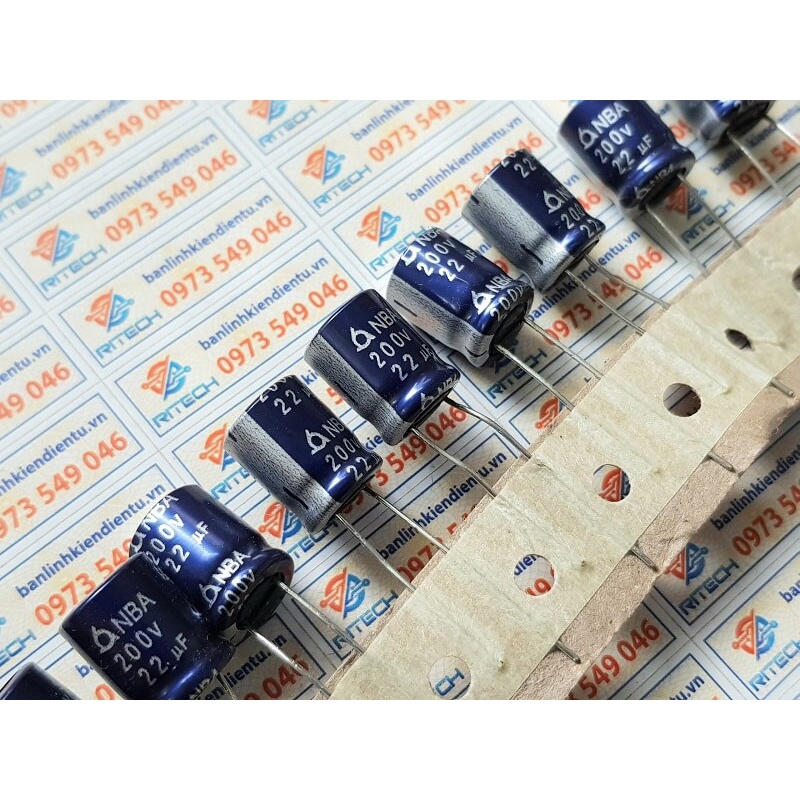 [ Combo 20 chiếc] Tụ hóa 22uF 200V kích thước 10x13mm hàng chính hãng