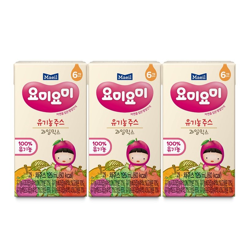 Nước ép hoa quả Maeil Hàn Quốc 125ml cho bé từ 6 tháng tuổi ( Hộp 125ml )