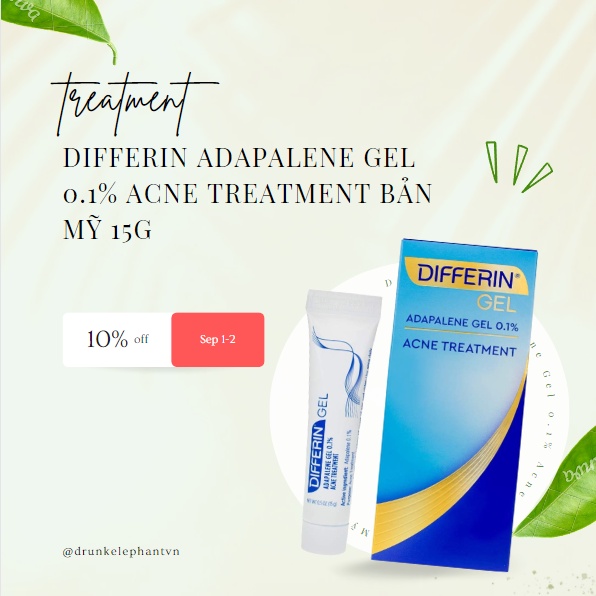 🇺🇸 Gel dưỡng chấm mụn Differin Adapalene Gel 0.1% Acne Treatment bản Mỹ 15g