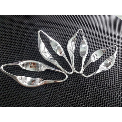 Bộ 8 Ốp tay nắm và hõm cửa Kia Morning 2012-2013-2014-2015 loại Dày mạ Crom op tay hom