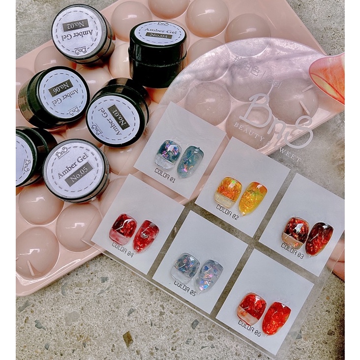 Set hũ gel Hổ phách 6 màu