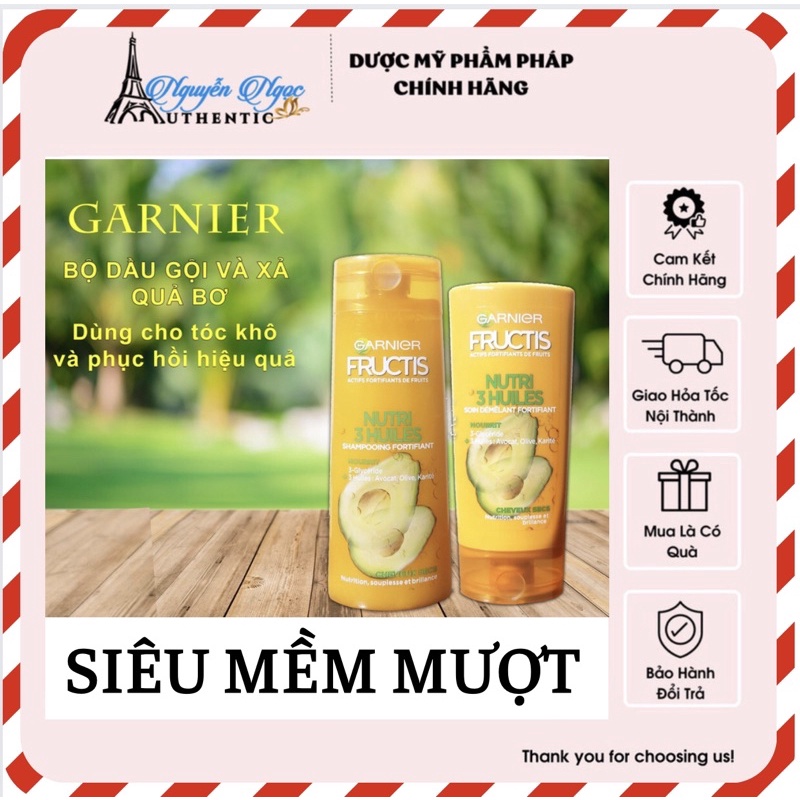 💥Gội xả Garnier - fructis nutri 3 huiles