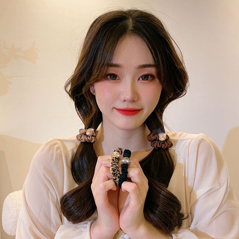 Dây Buộc Tóc Cao Su Họa Tiết Da Báo Đính Đá Thời Trang 2022 Cho Nữ