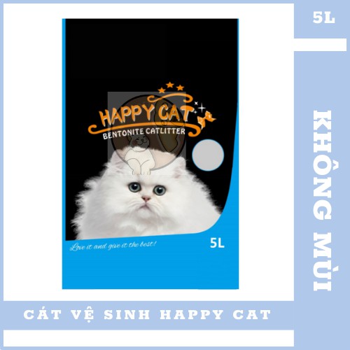 ( Cực Ít Bụi ) Cát Vệ Sinh Happy Cat Cho Mèo 5L - Không Mùi