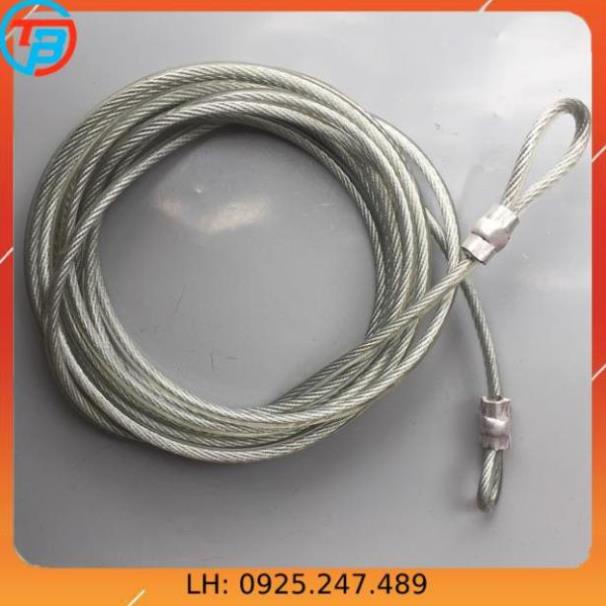 Dây cáp khóa xe bọc nhựa phi 8 dài 10m