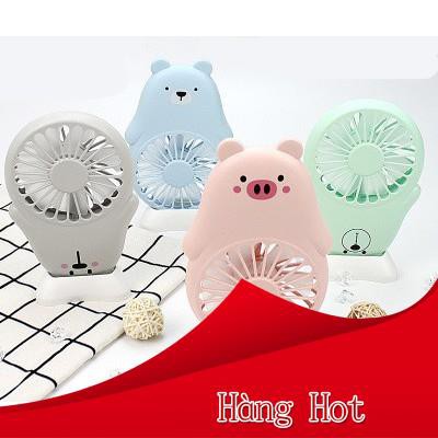 QS4 Quạt sạc mini quạt usb quạt gấu lợn báo hồng quạt cute quạt dễ thương