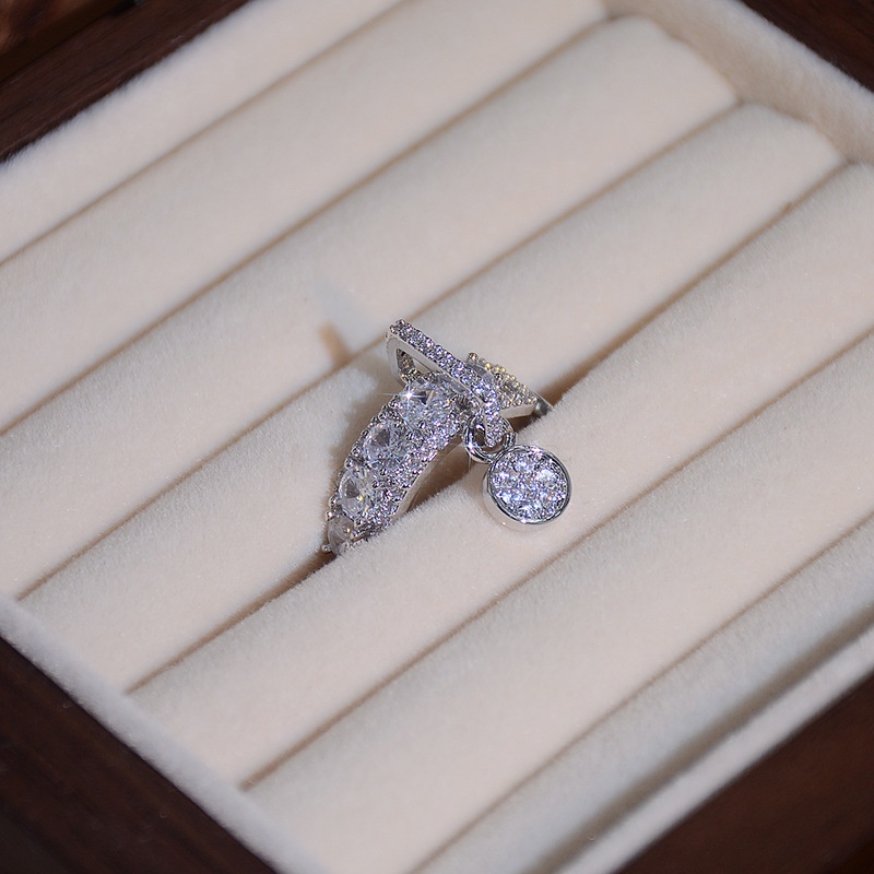 Nhẫn mở đính đá zircon tinh tế thời trang cho nữ