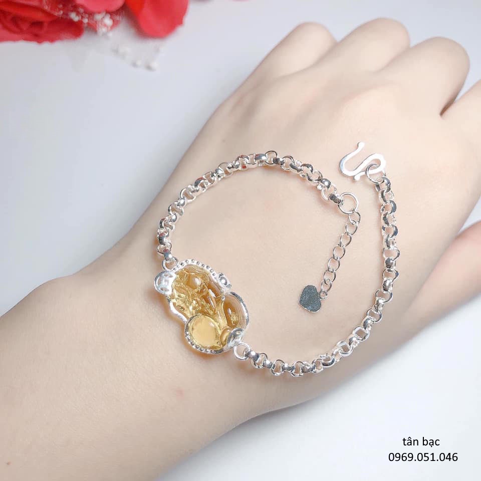 lắc tay tỳ hưu , gắn đá phong thủy may mắn , vòng tay nghê đủ màu