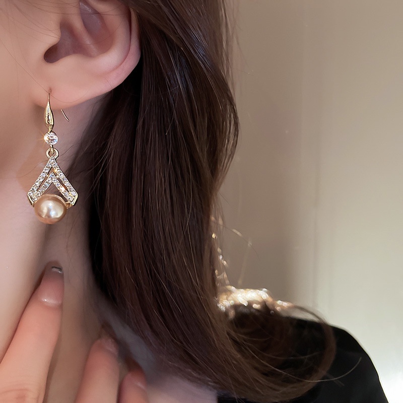 Bông Tai Đính Đá Ngọc Trai Giả Phong Cách Hàn Quốc Thời Trang