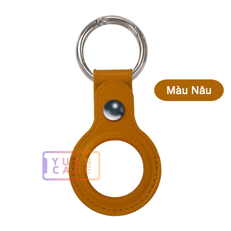 Bao da móc khóa cho Airtag, khoét 2 mặt