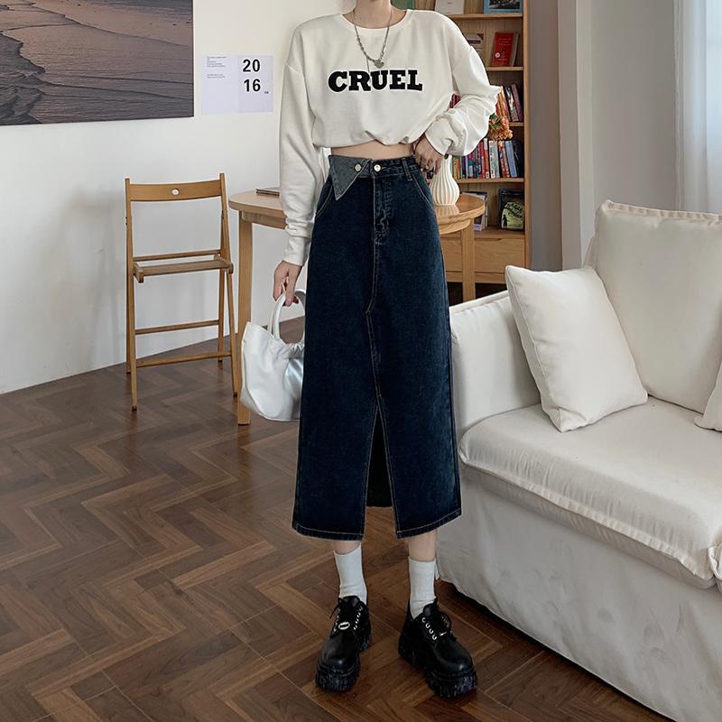 Chân Váy Denim Chữ A Lưng Cao Phong Cách Hàn Quốc Thời Trang Mùa Hè Hàng Mới Dành Cho Bạn Nữ