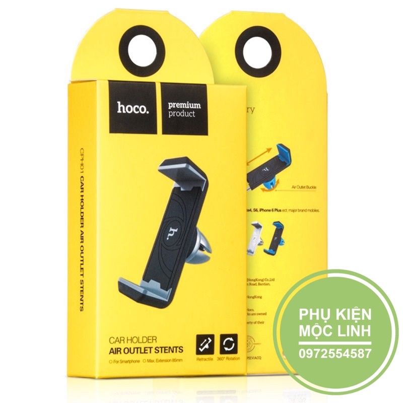 Giá Đỡ - Kẹp Điện Thoại Trên Ô Tô Xe Hơi Cao Cấp HOCO - CPH01 Gắn Cửa Gió Điều Hoà