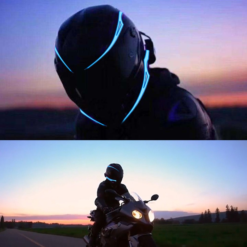 Bộ 2 dài đèn LED đôi tín hiệu gắn mũ bảo hiện chống thấm nước kèm phụ kiện